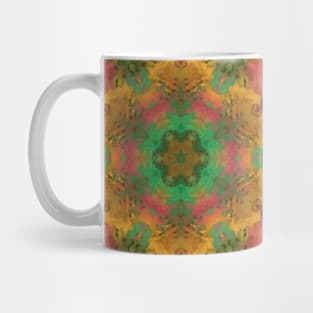 Digital Mandala Pink Yellow and Green Mug